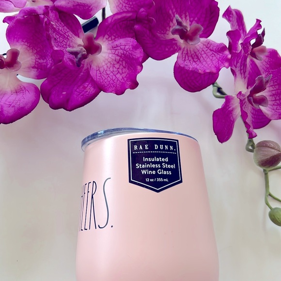 Rae Dunn Insulated Stainless Steel Wine Glass with lid - Picture 2 of 4